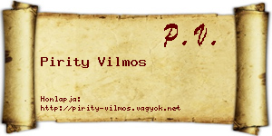 Pirity Vilmos névjegykártya